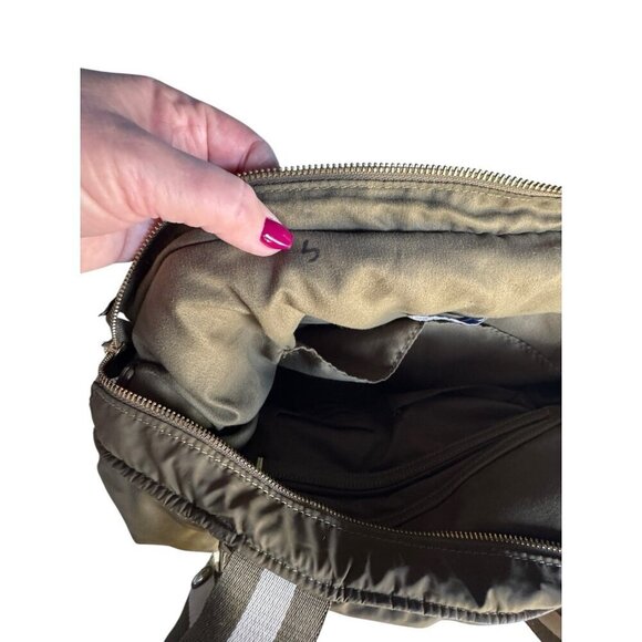 Tommy Bahama Go Everywhere Olive Green Cargo Tote Puffer Bag Detachable Strap - Picture 13 of 15